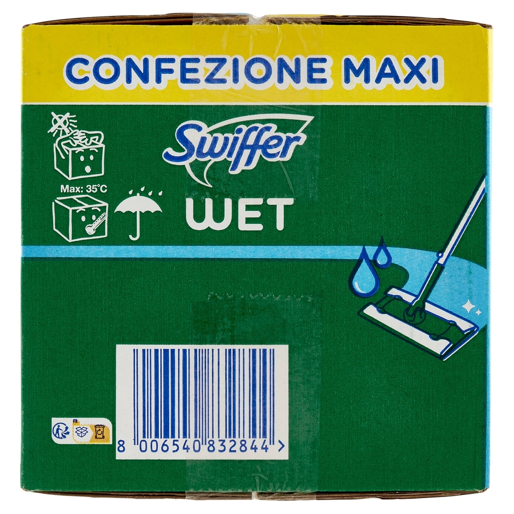 Swiffer Wet Panni Umidi Lavapavimenti Limone - Ricarica 40 Salviette
